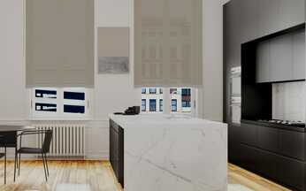 Cortinas Roller Screen 5% Beige en la Cocina
