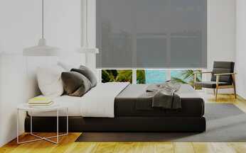 Cortinas Roller Screen 5% Gris en el Dormitorio
